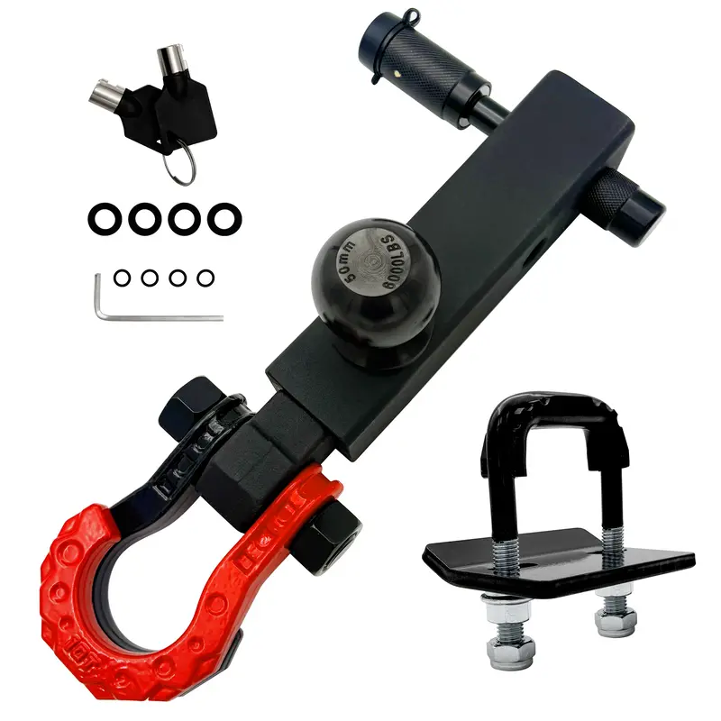Trucktok 2" Hitch With Ball 50,600 Lbs Strength & Shackle Key Lock 1