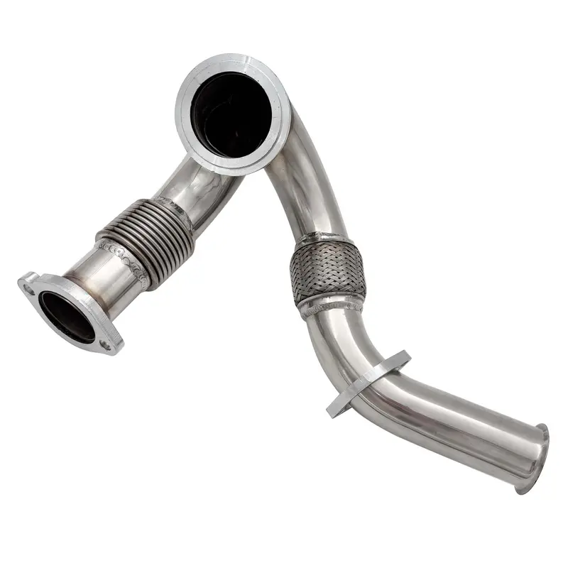 Trucktok 2003-2007 6.0L Ford F250 F350 F450 Powerstroke Diesel Heavy Duty Polished Exhaust Up-Pipe Y-Pipe 1