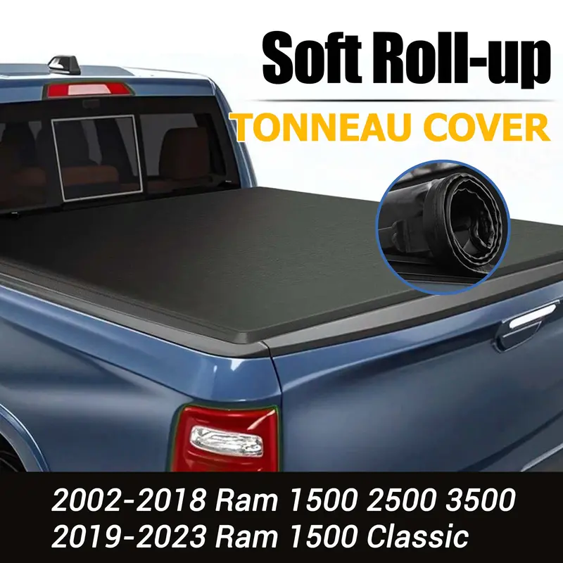 Trucktok 2003-2023 Dodge Ram 8Ft Soft Top Roll-Up Tonneau Cover Truck Bed 2