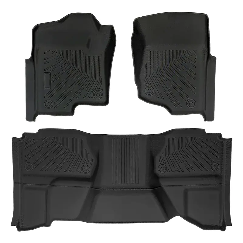 Trucktok 2007-2013 Silverado Sierra 1500 2500 Extend Cab All-Weather Tpe Floor Mats 1