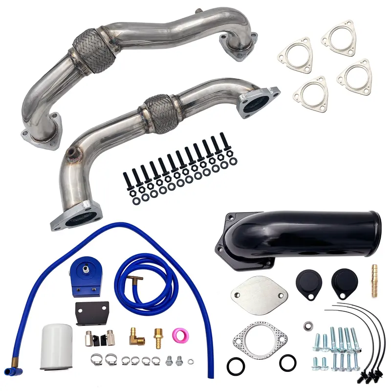 Trucktok 2008-2010 6.4L Ford Powerstork Exhaust Up Pipes & Egr Coolant Filter Delete Kit 1