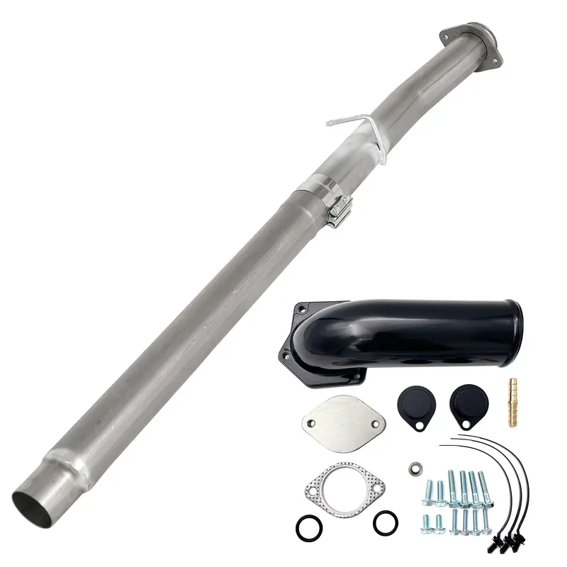 Trucktok 2008-2010 6.4L Ford Powerstroke 4Inch Cat Dpf Delete Pipe Egr Delete Kit 1