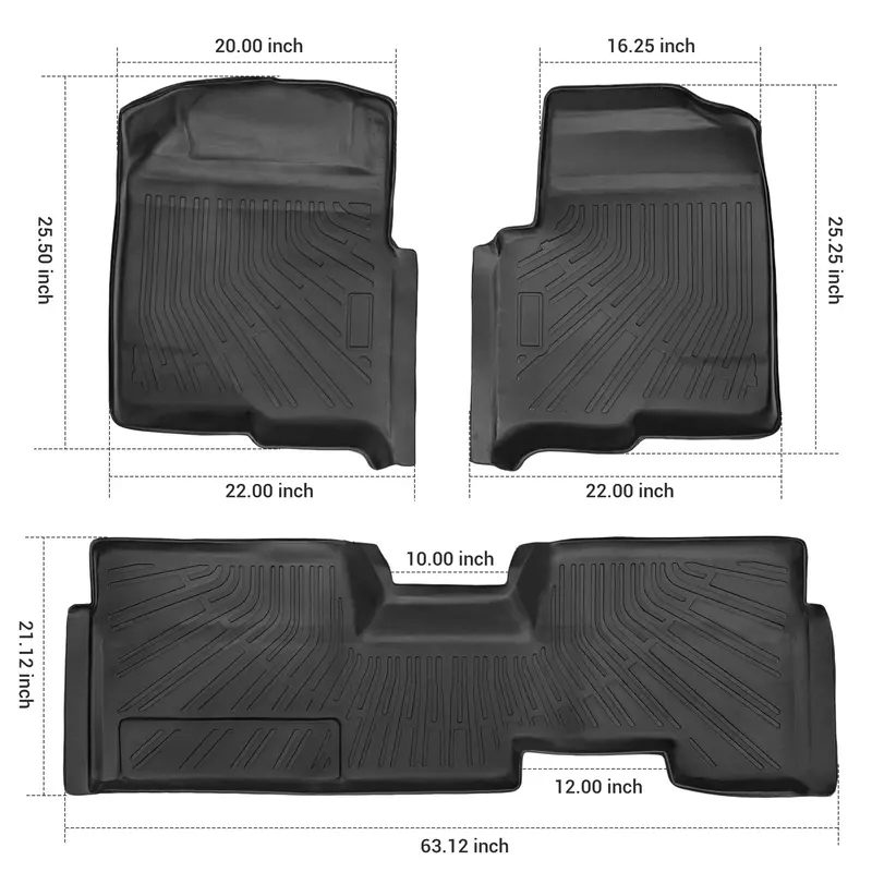 Trucktok 2009-2014 Ford F150 Supercab All-Weather Tpe Floor Mats 2