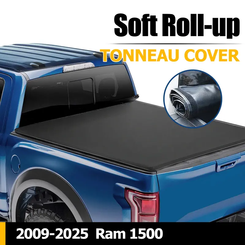 Trucktok 2009-2025 Dodge Ram 1500 5.7Ft Soft Top Roll-Up Tonneau Cover Truck Bed 2