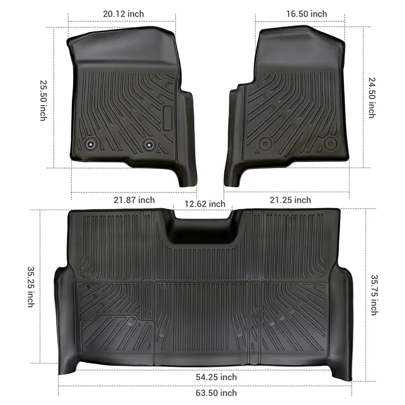 Trucktok 2010-2014 Ford F150 Supercrew Cab All-Weather Tpe Floor Mats 2