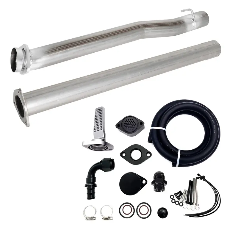 Trucktok 2011-2023 6.7L Powerstroke 4" Exhaust Delete Pipe & Ccv Reroute Kit 1