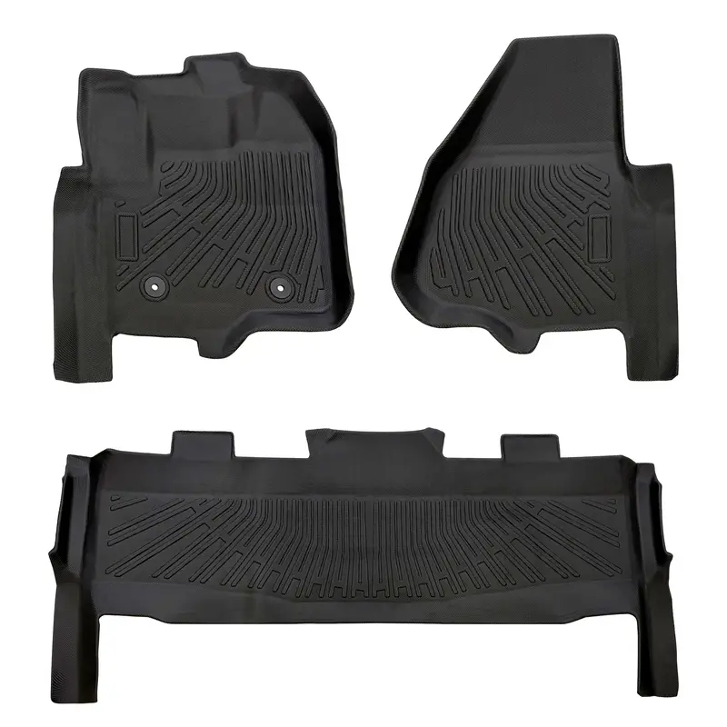 Trucktok 2012-2016 Ford F250 F350 F450 Supercrew Cab All-Weather Tpe Floor Mats 1