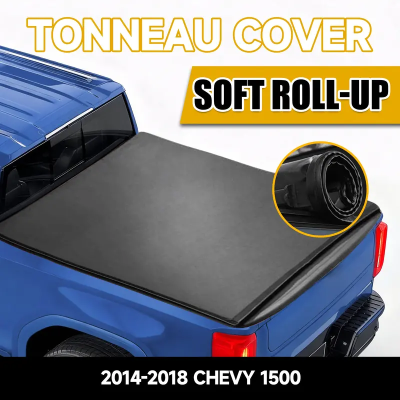 Trucktok 2014-2018 Chevy Silverado Sierra 5.8Ft Soft Roll Up Tonneau Cover Bed 2
