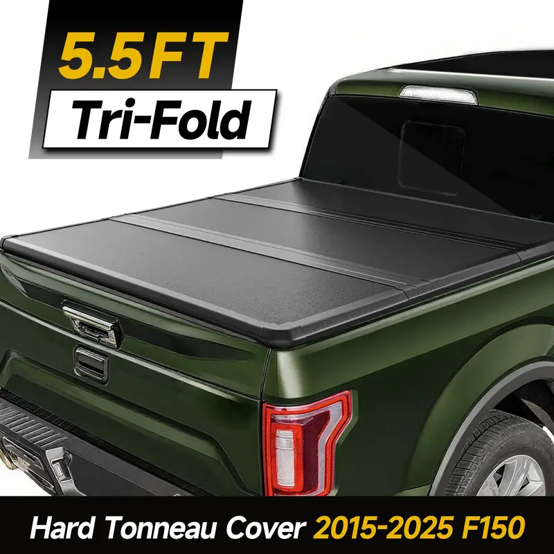 Trucktok 2015-2025 Ford F150 5.5Ft Hard Tri-Fold Tonneau Cover Truck Bed Pickup 2