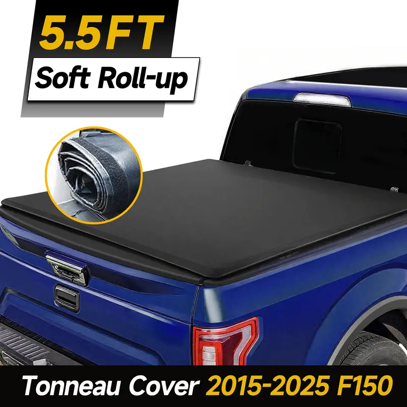 Trucktok 2015-2025 Ford F150 5.5Ft Soft Roll Up Tonneau Cover Truck Bed 2