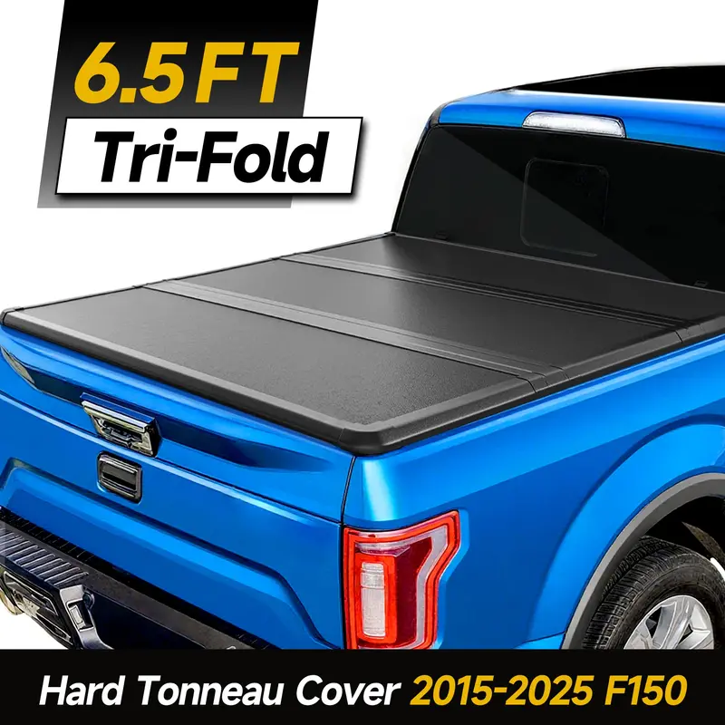 Trucktok 2015-2025 Ford F150 6.5Ft Hard Tri-Fold Tonneau Cover Truck Bed Pickup 2