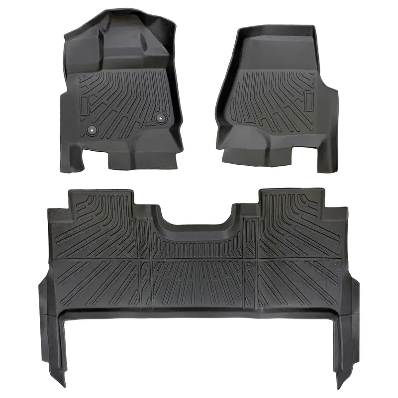 Trucktok 2015-2025 Ford F150 / F-150 Lightning Supercrew Cab With Seat Storage All-Weather Tpe Floor Mats 1