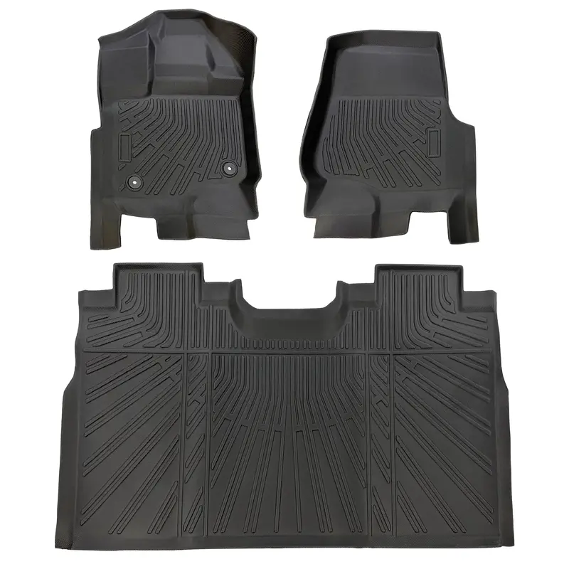 Trucktok 2015-2025 Ford F150 / F-150 Lightning Supercrew Cab Without Seat Storage All-Weather Tpe Floor Mats 1