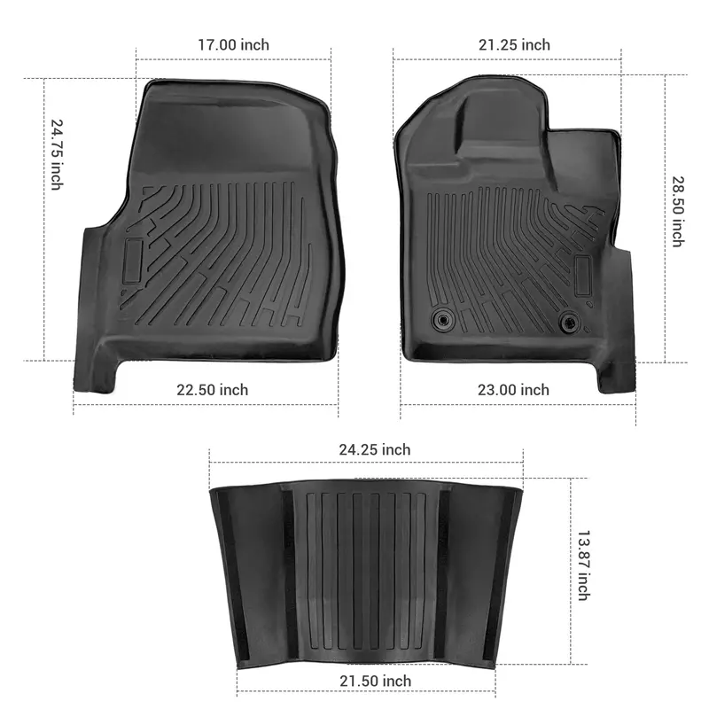 Trucktok 2015-2025 Ford F150 Regular Cab Bucket Seat All-Weather Tpe Floor Mats 2
