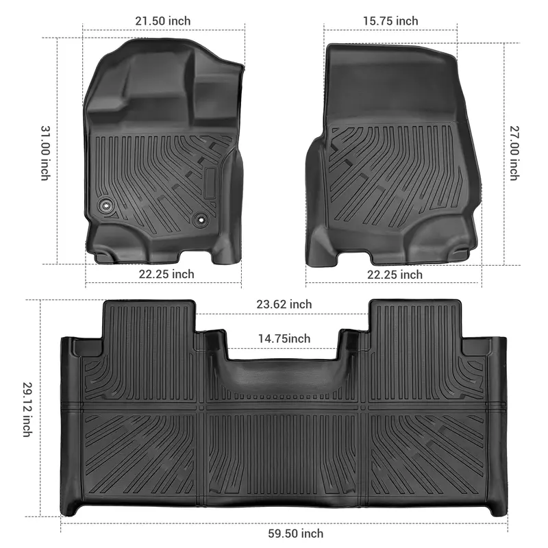 Trucktok 2015-2025 Ford F150 Supercab All-Weather Tpe Floor Mats 2