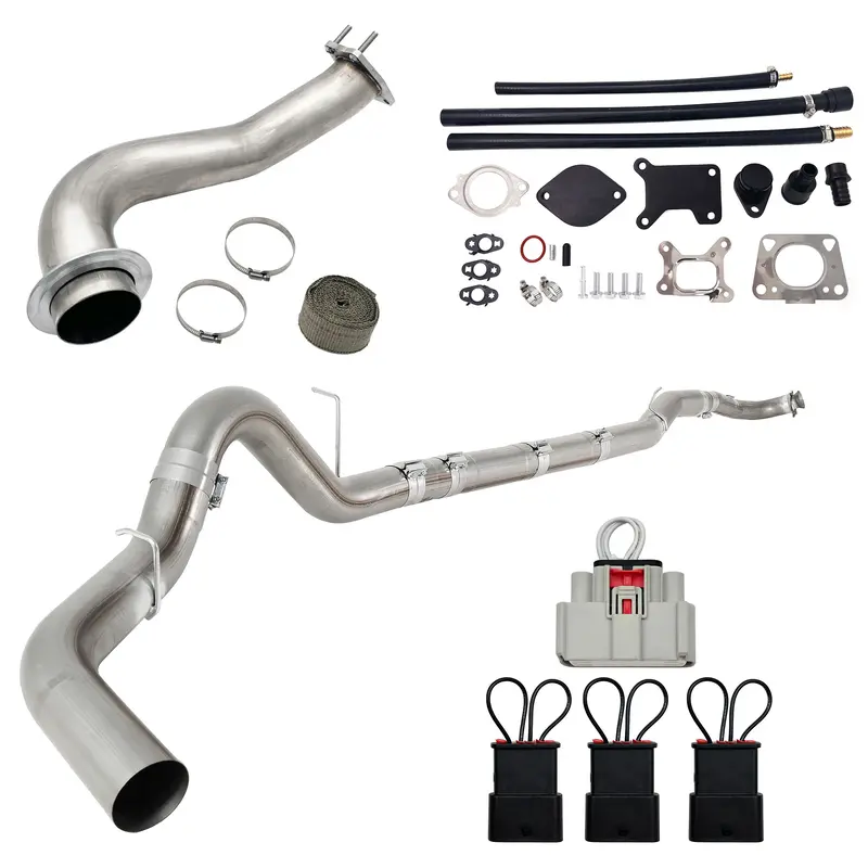 Trucktok 2017-2019 6.6L Duramax L5p 5" Dpf Delete Pipe & 3.5" Downpipe W/Egr Delete Kit 1