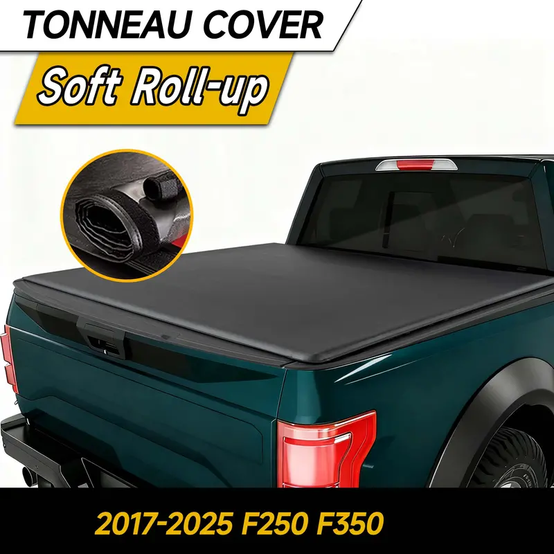 Trucktok 2017-2025 Ford F250 F350 6.8Ft Soft Roll Up Tonneau Cover Truck Bed 2