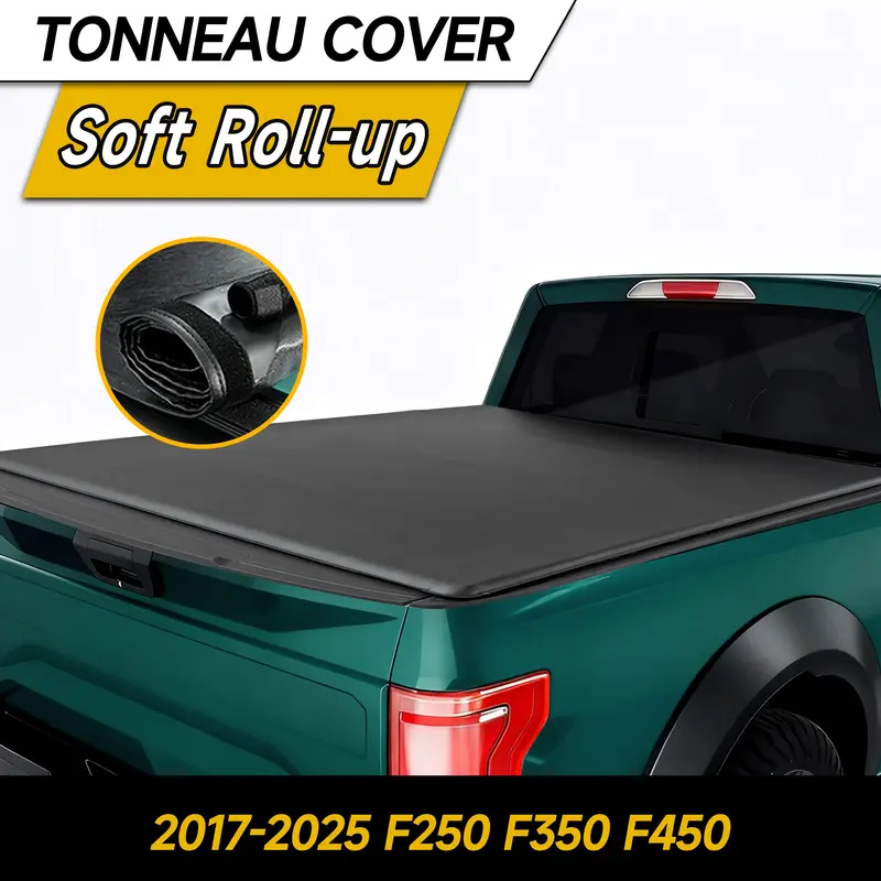 Trucktok 2017-2025 Ford F250 F350 Super Duty 8Ft Soft Roll Up Tonneau Cover Bed 2