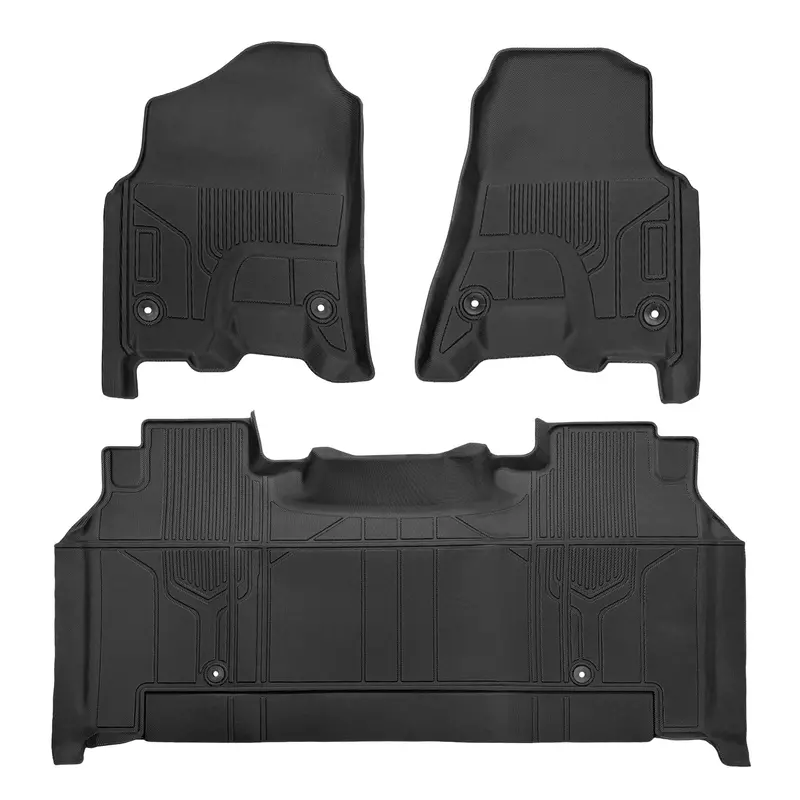 Trucktok 2019-2024 Dodge Ram 1500 New Body Crew Cab With Storage Box All-Weather Floor Mats 1