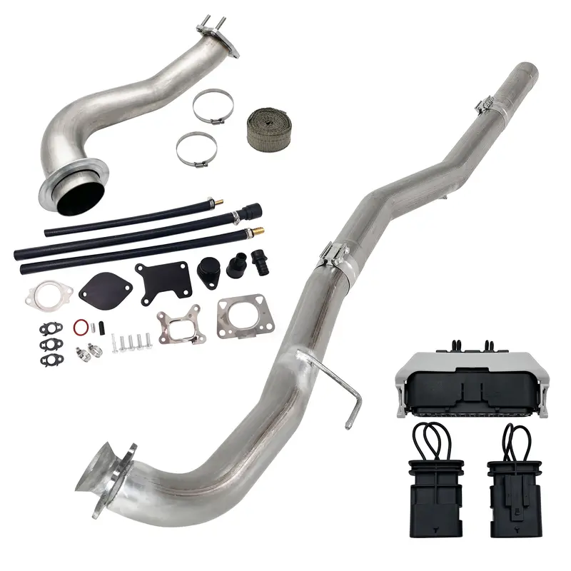 Trucktok 2020-2023 6.6L Duramax L5p 4" Dpf Delete Pipe & 3.5" Downpipe W/Egr Delete Kit 1