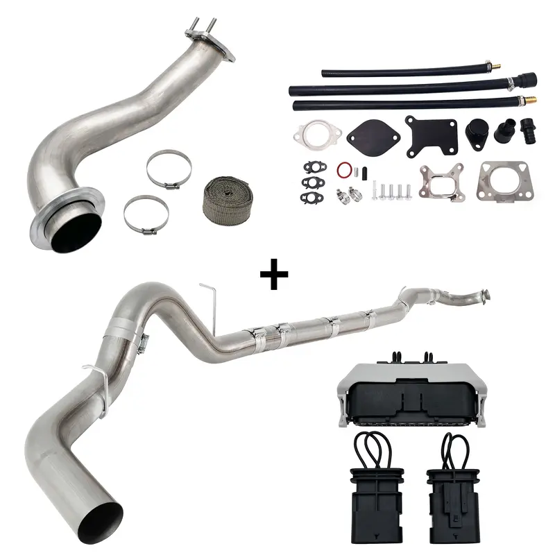 Trucktok 2020-2023 6.6L Duramax L5p 5" Dpf Delete Pipe & 3.5" Downpipe W/Egr Delete Kit 1