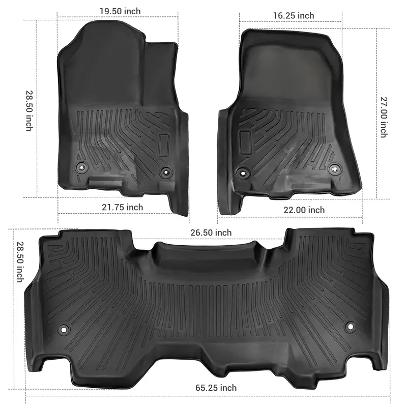 Trucktok 2025-2026 Dodge Ram 1500 Quad Cab All-Weather Tpe Floor Mats 2