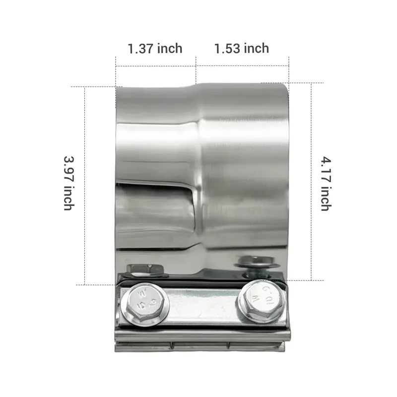 Trucktok 4"/5" Stainless Steel Exhaust Clamp Muffler Clamp Lap Joint Band Clamp Universal 3