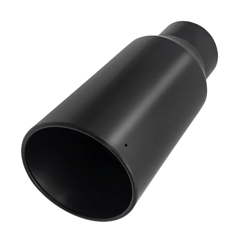 Trucktok 4" Inlet 6" Outlet 12" Overall Length Bolt On Exhaust Tailpipe Tip Black 1