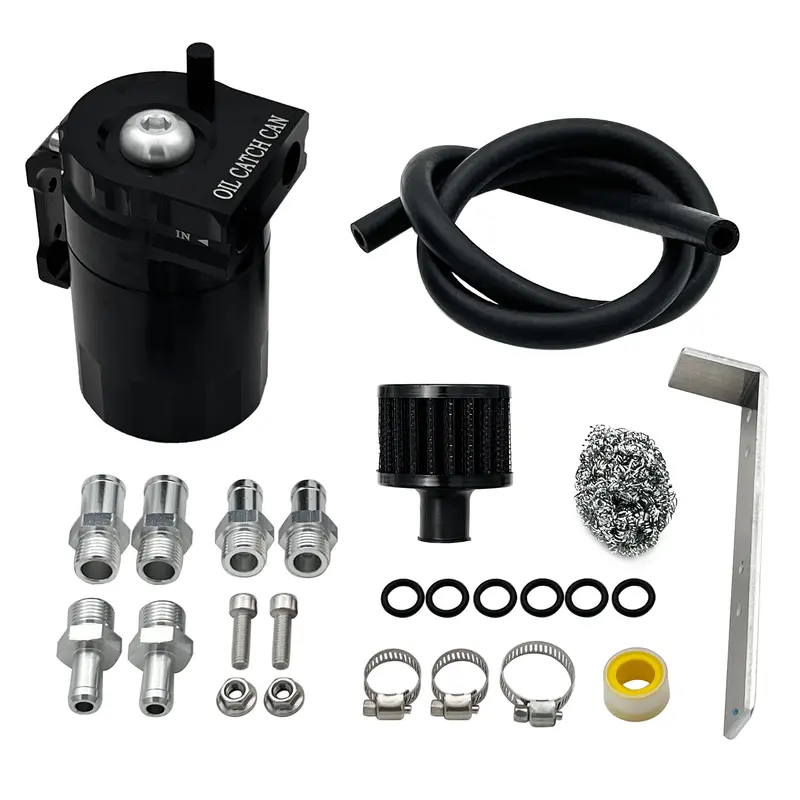 Trucktok Oil Catch Reservoir Breather Can Tank With Filter Cylinder Aluminum Universal 1