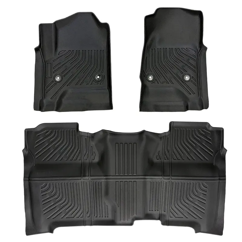 Trucktok Silverado Sierra 2014-2018 1500 & 2015-2019 2500Hd 3500Hd Crew Cab All-Weather Tpe Floor Mats 1