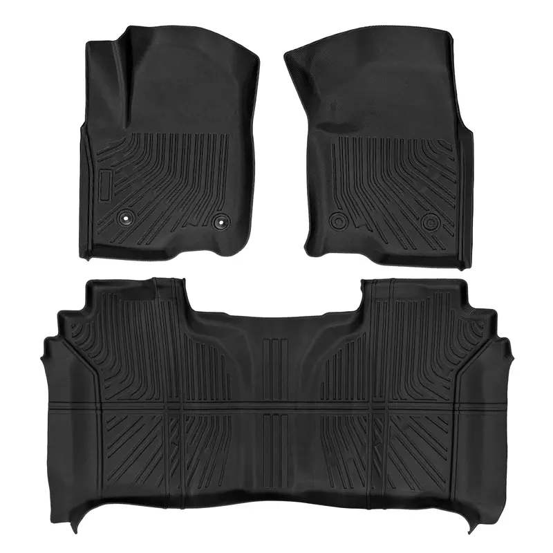 Trucktok Silverado Sierra 2019-2025 1500 & 2020-2025 2500Hd 3500Hd Crew Cab All-Weather Tpe Floor Mats 1