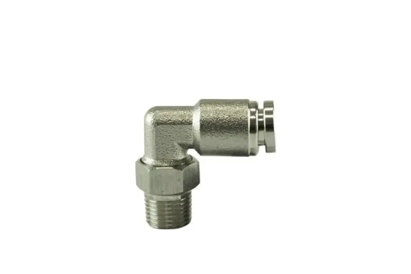 Turbosmart 1/8 Npt To 90 Degree 1/4 Pushloc Stainless Steel 1
