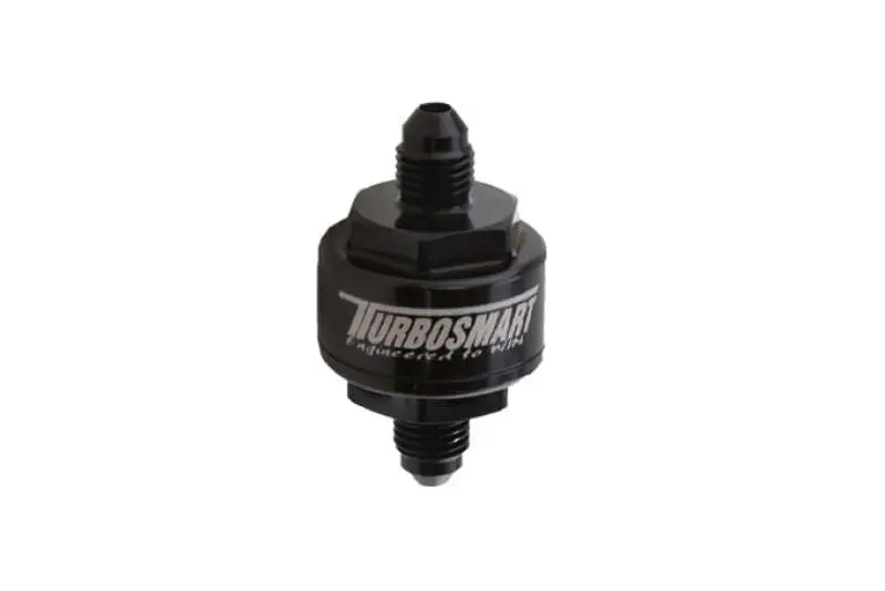 Turbosmart Billet Turbo Oil Feed Filter W/ 44 Micron Pleated Disc An-3 Male Inlet - Black 1
