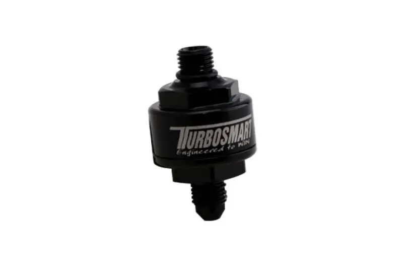 Turbosmart Billet Turbo Oil Feed Filter W/ 44 Micron Pleated Disc An-4 Male To An-4 Orb- Black 2