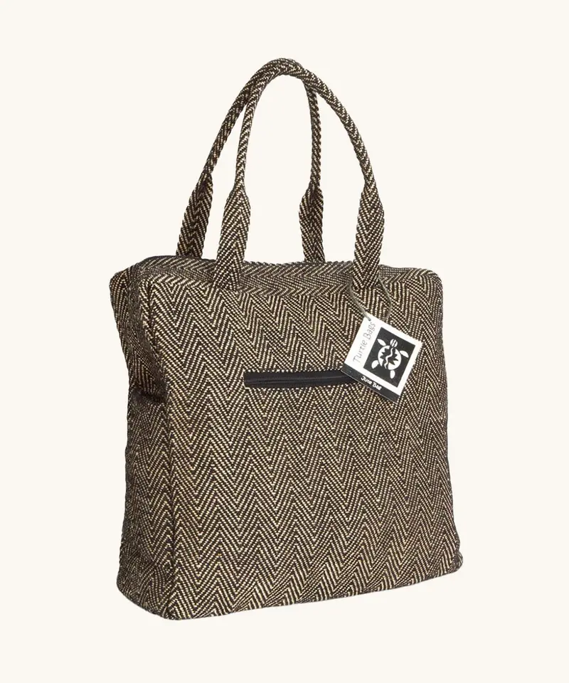 Turtle Bags Padded Zip Jute Bag - Zigzag 1