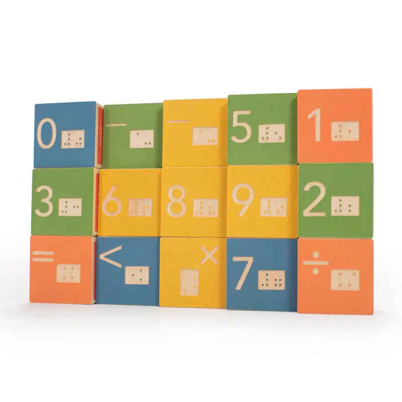 Uncle Goose Wooden Braille Maths Toy Blocks 1