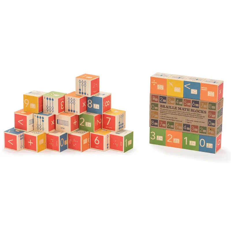 Uncle Goose Wooden Braille Maths Toy Blocks 2
