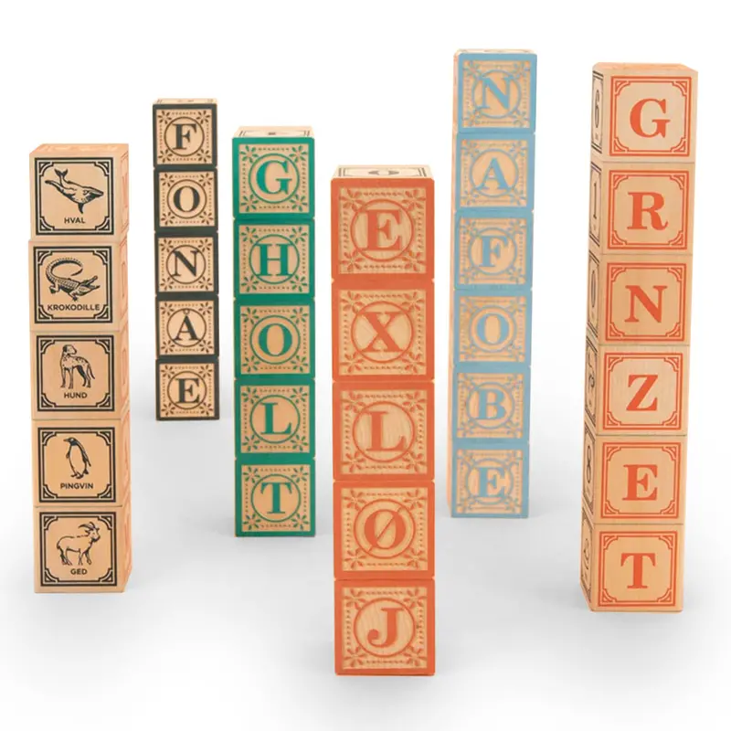 Uncle Goose Wooden Danish Language Blocks 1
