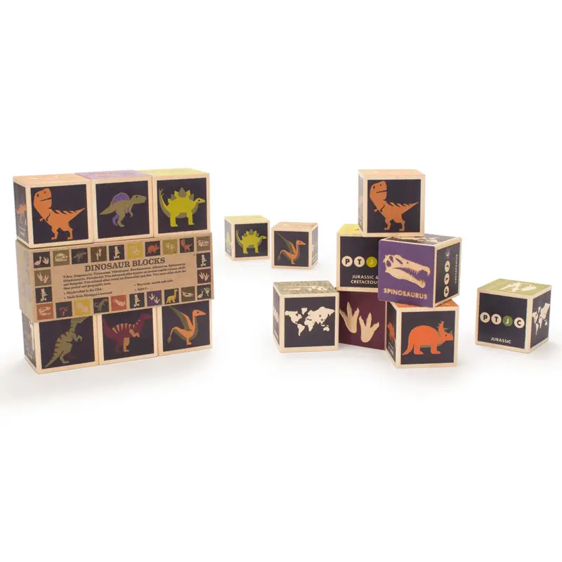 Uncle Goose Wooden Dinosaur Toy Blocks 2