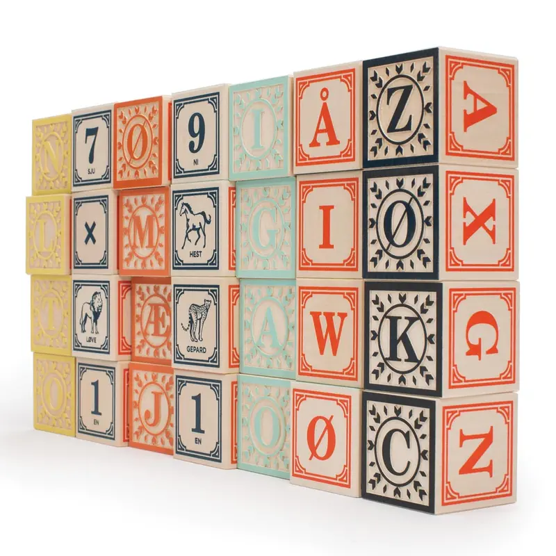 Uncle Goose Wooden Norwegian Language Blocks 1
