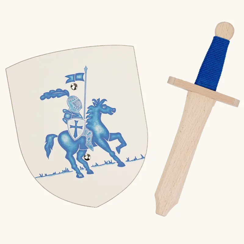 Vah Albert Blue Mini Wooden Shield & Sword Set 1