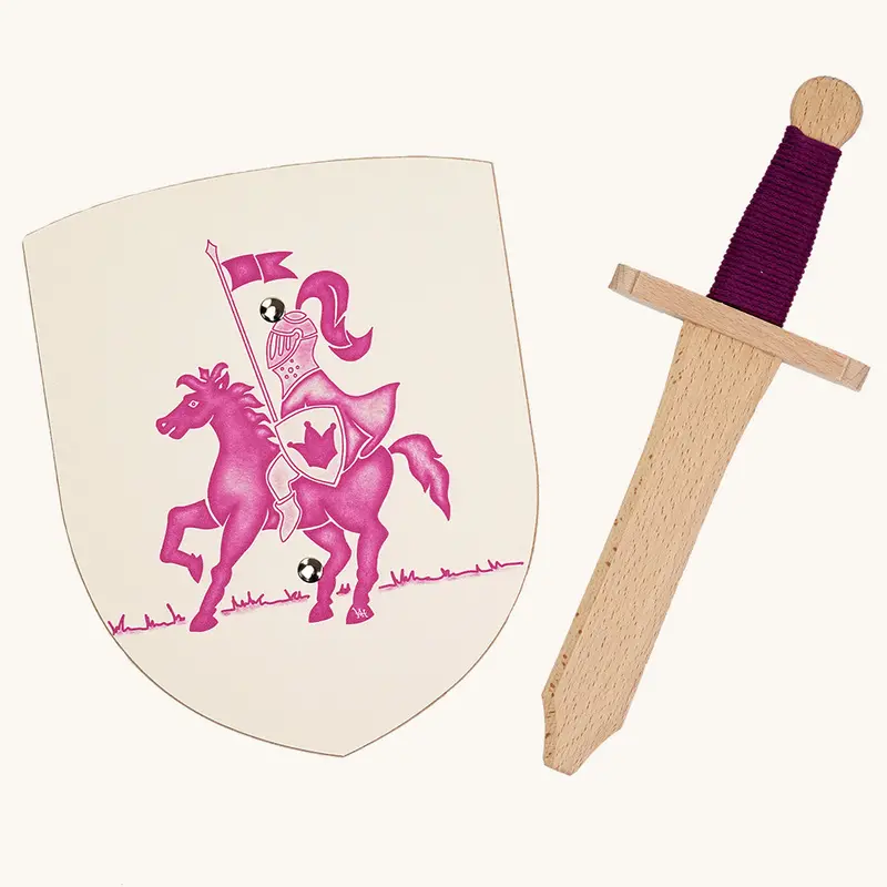 Vah Amalia Pink Mini Wooden Shield & Sword Set 1