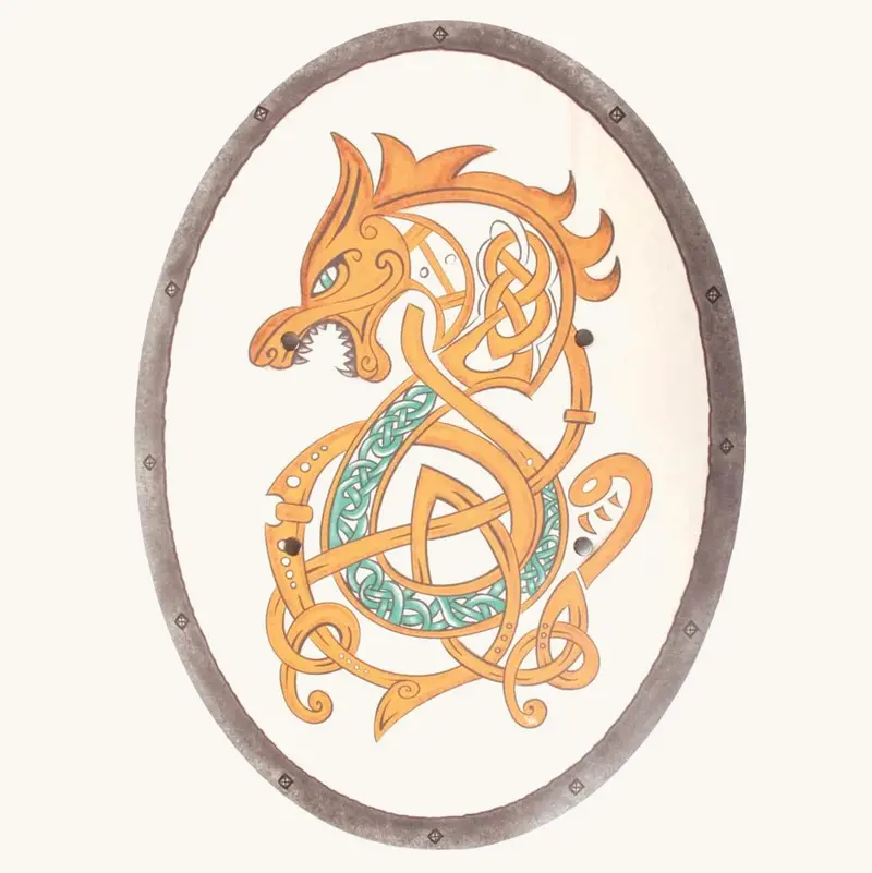 Vah Celtic Cormac Dragon Wooden Shield 1