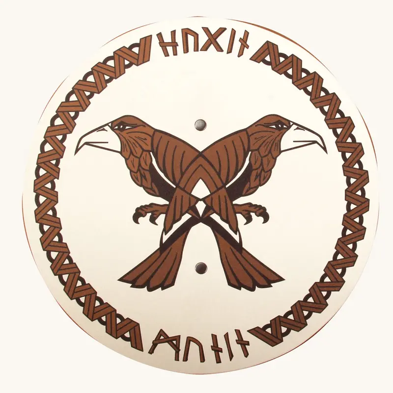 Vah Hugin & Munin Viking Round Wooden Shield 1