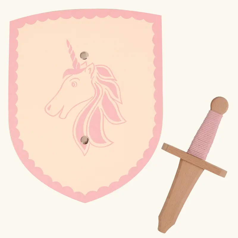 Vah Isolde Unicorn Mini Wooden Shield & Dagger Set 1
