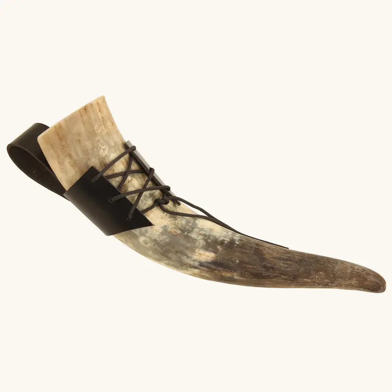 Vah Natural Drinking Horn With Belt Loop Holder - 0.3L 1