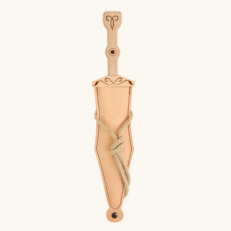Vah Pugio Roman Wooden Dagger With Leather Sheath 1