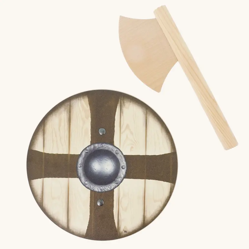 Vah Ragnar Mini Viking Wooden Shield & Axe Set 1