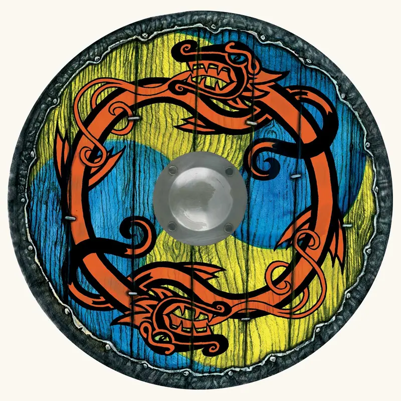 Vah Yellow & Blue Viking Wooden Shield 1