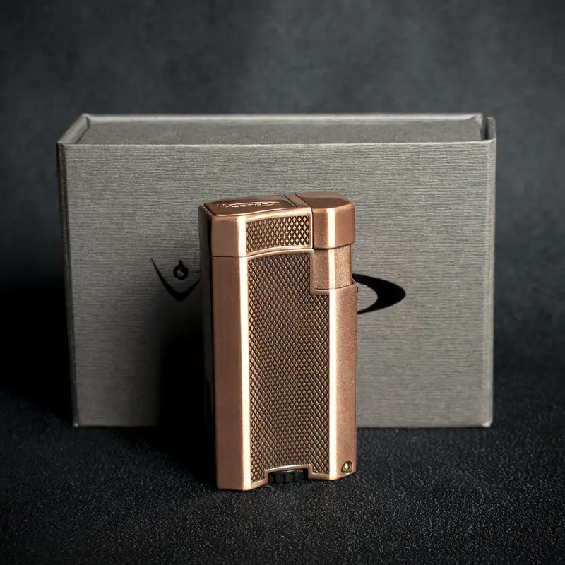 Vector Vmotion Twin Jet Flame Lighter With Punch Cutter - Copper 1